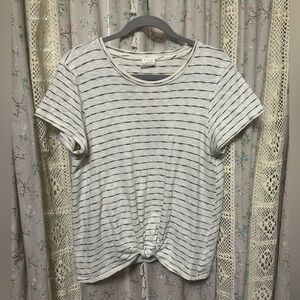 4/$25 Anthropologie By Together Striped Knot Front Top Size Large